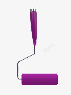 紫色刷子紫色的油漆滚筒刷高清图片