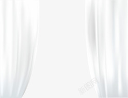 免抠序幕帘插画白色窗纱高清图片