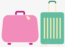 夏季旅游行李箱矢量图素材