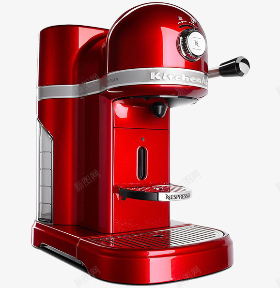 红色高科技咖啡机png免抠素材_新图网 https://ixintu.com 产品实物 大红色 手动 智能