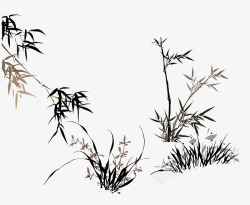 中国传统竹子水墨竹子画高清图片