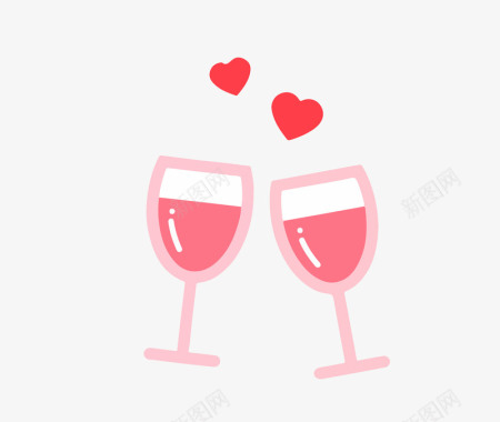 高档情人节背景情侣喝酒矢量图图标图标