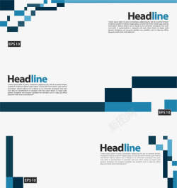 蓝色科技方块横幅素材