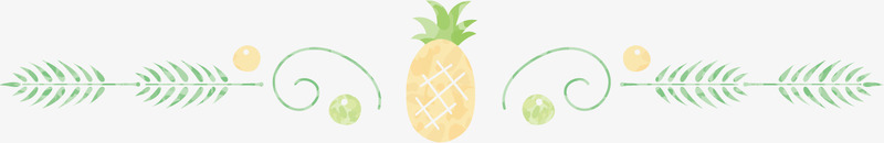 菠萝分割线矢量图ai免抠素材_新图网 https://ixintu.com 分割线 卡通手绘 叶子 水彩 水果 菠萝 蓝色 矢量图
