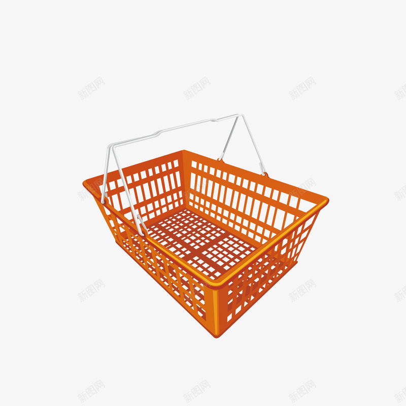 超市购物篮png免抠素材_新图网 https://ixintu.com 塑料购物篮子 橙色篮子 超市购物篮 超市购物篮免费png下载