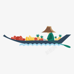 泰国地标泰国乘船旅游插画矢量图高清图片