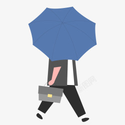 一个撑着雨伞的白领矢量图素材