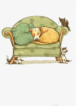 瘫靠沙发上沙发上的狗高清图片