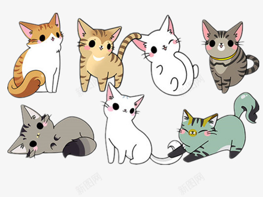 小猫咪png免抠素材_新图网 https://ixintu.com 动物插画 猫 猫咪插画
