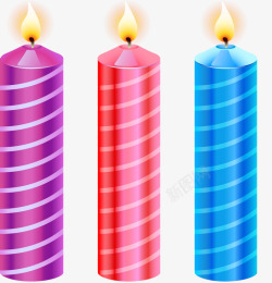 三种颜色的蜡烛素材