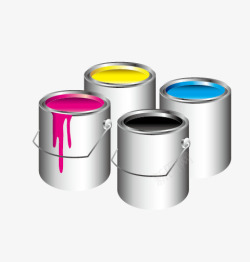 彩色油漆桶素材