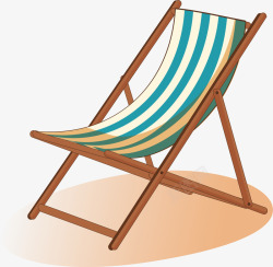 绿白色条纹沙滩躺椅矢量图素材