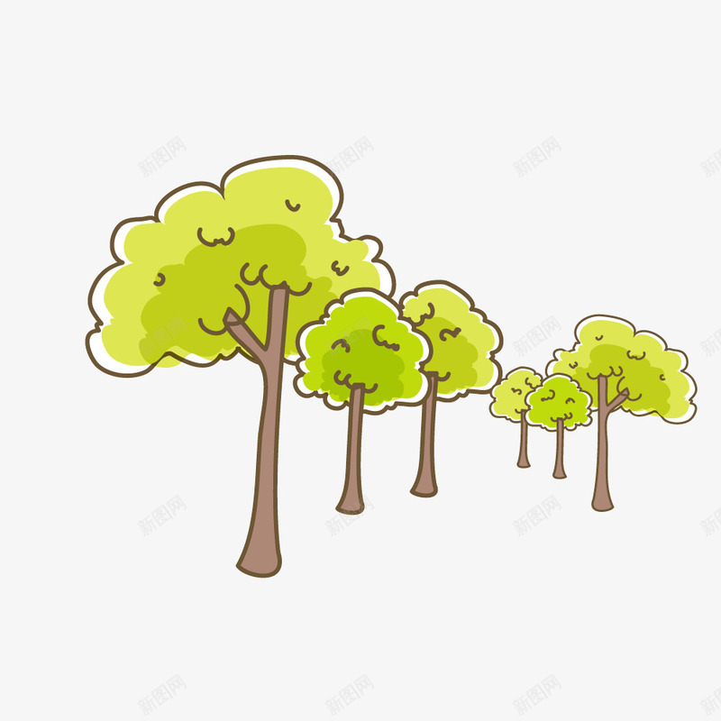 绿色卡通树木森林png免抠素材_新图网 https://ixintu.com 卡通 卡通树木 卡通森林 树木 森林 绿色