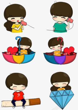 传声筒插画情侣高清图片