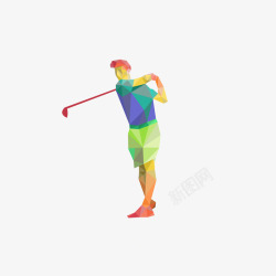 矢量高尔夫球手抽象高尔夫球手高清图片