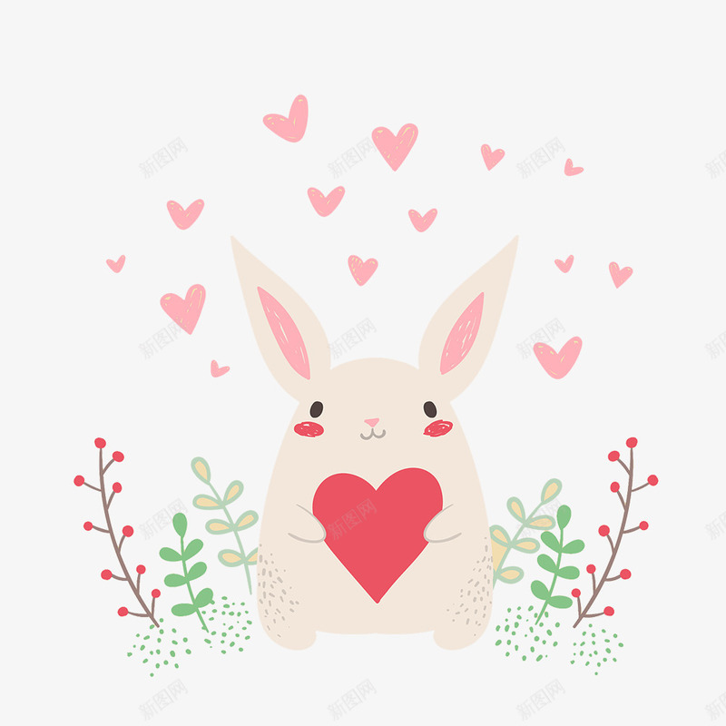 一个抱着爱心的卡通兔子矢量图ai免抠素材_新图网 https://ixintu.com q版兔子 兔子 卡通兔子 可爱兔子 情人节兔子 拟人化的爱心 爱心 爱心兔子 矢量图 粉色