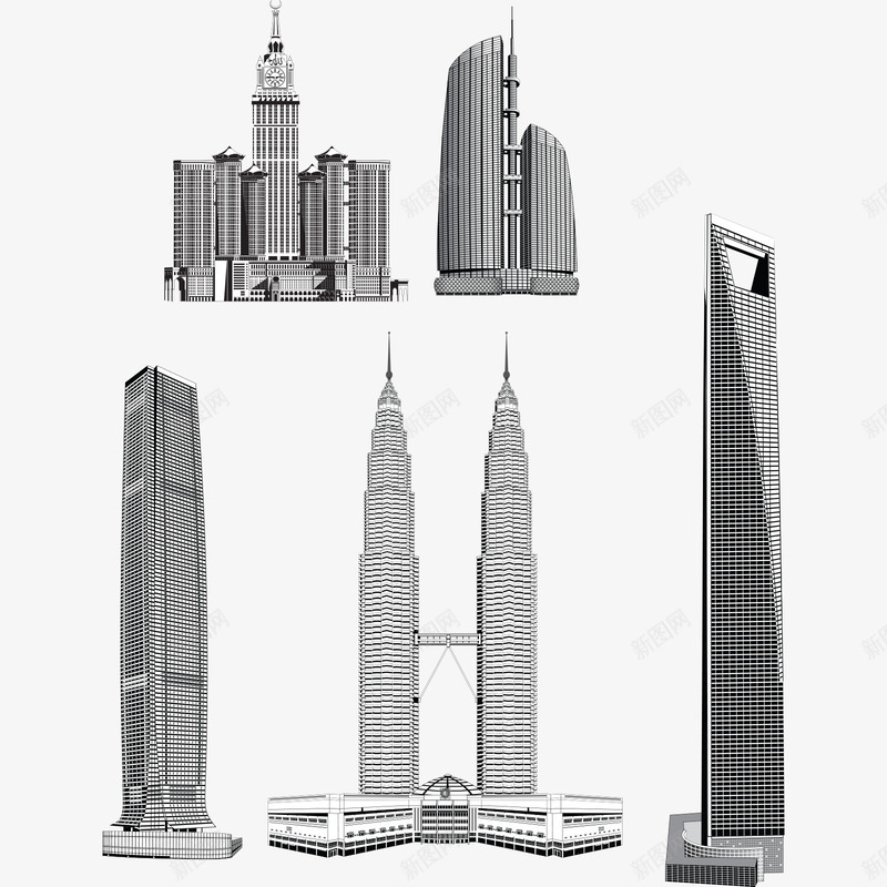 高耸的科技感建筑大楼png免抠素材_新图网 https://ixintu.com 城市 大厦 大楼 建筑 科技感