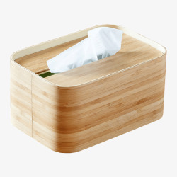 纸巾盒竹木长方形纸巾盒高清图片