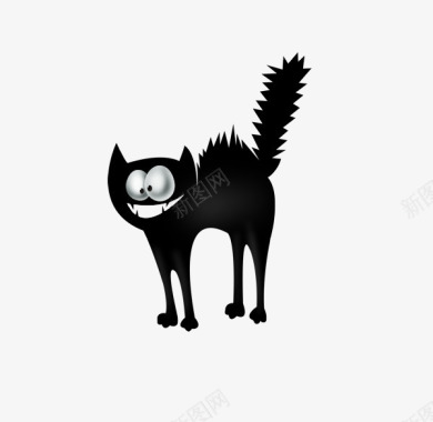 黑色惊悚小猫图标图标