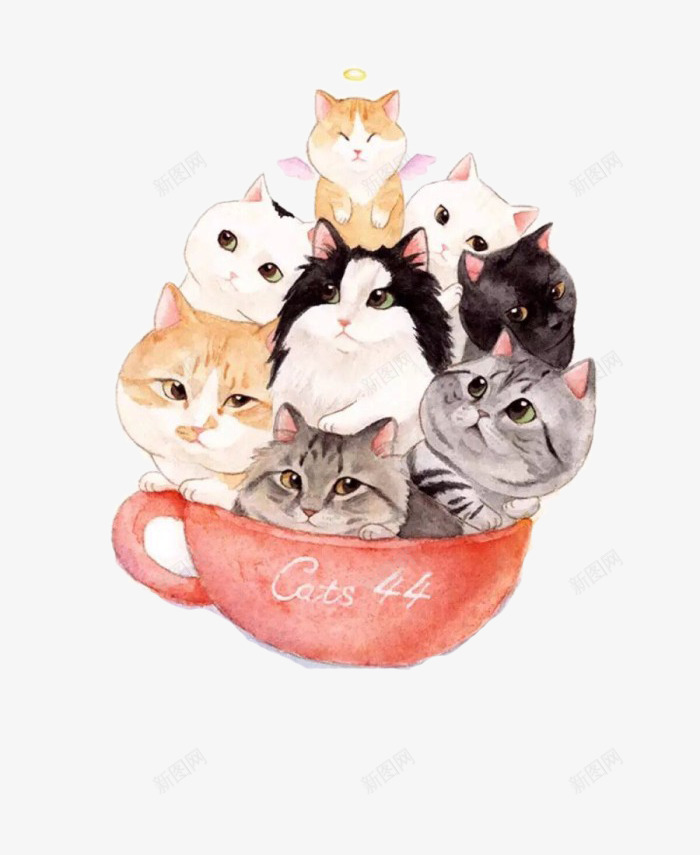 杯子中的猫png免抠素材_新图网 https://ixintu.com png素材 小猫 杯子 猫
