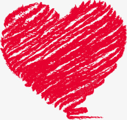情人节素描红色心形素材