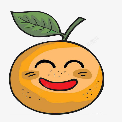 可爱手绘橙子png免抠素材_新图网 https://ixintu.com 成熟 橙子 水果 笑脸