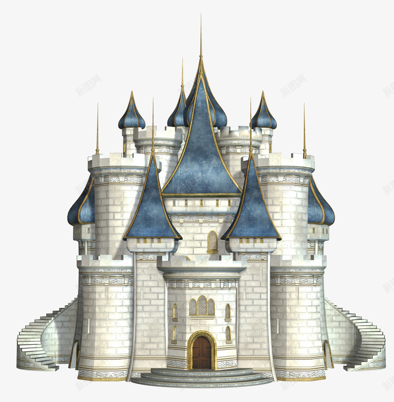 欧洲梦幻童话城堡png免抠素材_新图网 https://ixintu.com 古堡 城堡 欧式 童话 蛋糕城堡