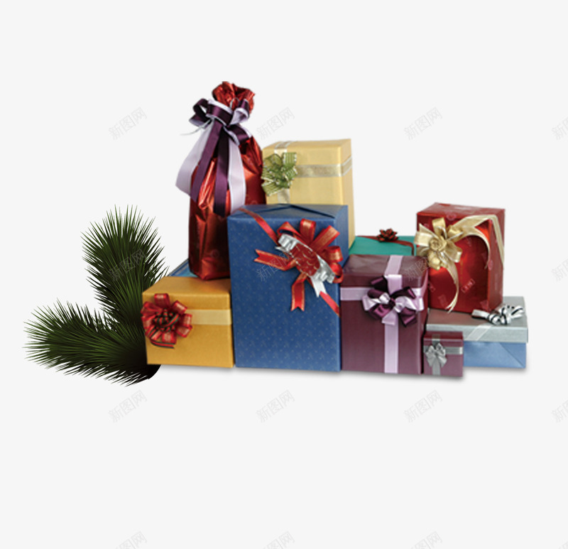 圣诞风格礼物组合png免抠素材_新图网 https://ixintu.com 冬 冬天 圣诞 暖冬 礼物 礼盒