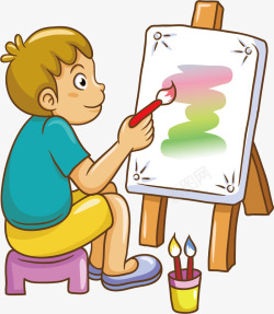 绘画做卡通儿童玩耍插画高清图片