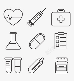 医疗文件医疗线型icon合集图标高清图片
