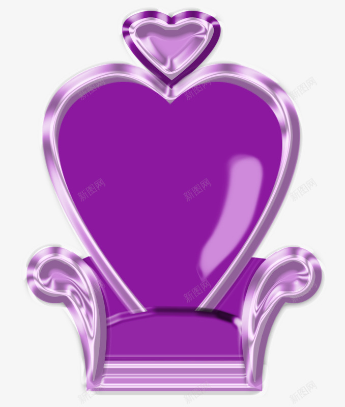 卡通椅子png免抠素材_新图网 https://ixintu.com 卡通 椅子 爱心 紫色