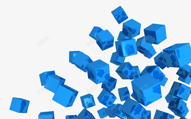 立方体飞盒子png免抠素材_新图网 https://ixintu.com 3D 互联网 动感 动感立方体 模型设计 正方体 科技 立方体飞盒子 蓝色