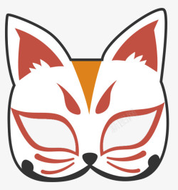 矢量日式面具手绘插画风格日式狐狸面具高清图片