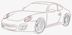 汽车内部创意画手绘线条汽车高清图片