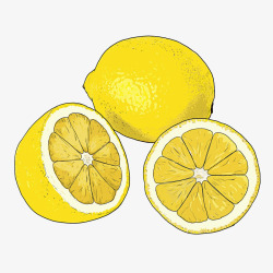 新鲜百香果微距特写柠檬插画高清图片