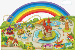 娱乐场素材彩虹元素矢量图高清图片