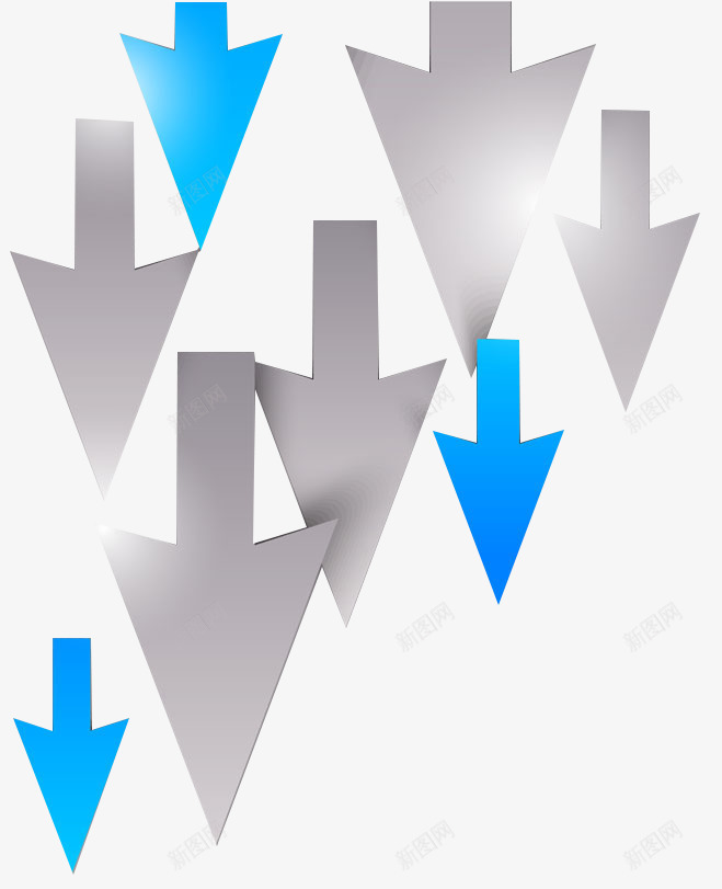 灰蓝色箭头合集png免抠素材_新图网 https://ixintu.com 合集 向下的箭头 灰色箭头 箭头 粗箭头 蓝色箭头