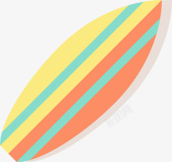 彩虹色系扁平冲浪板矢量图素材