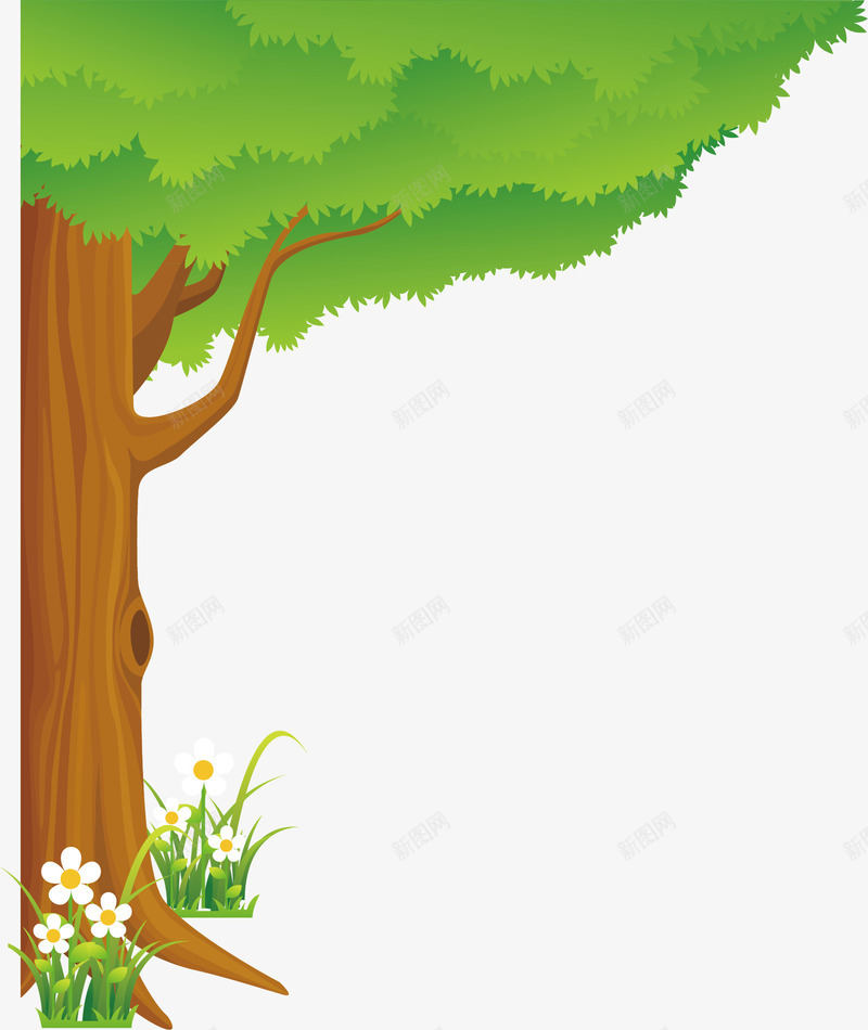 茂盛的大树png免抠素材_新图网 https://ixintu.com 卡通手绘素材 大树 插画 矢量素材 茂盛 装饰树