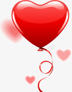 浪漫爱情情人节心形气球丝带素材