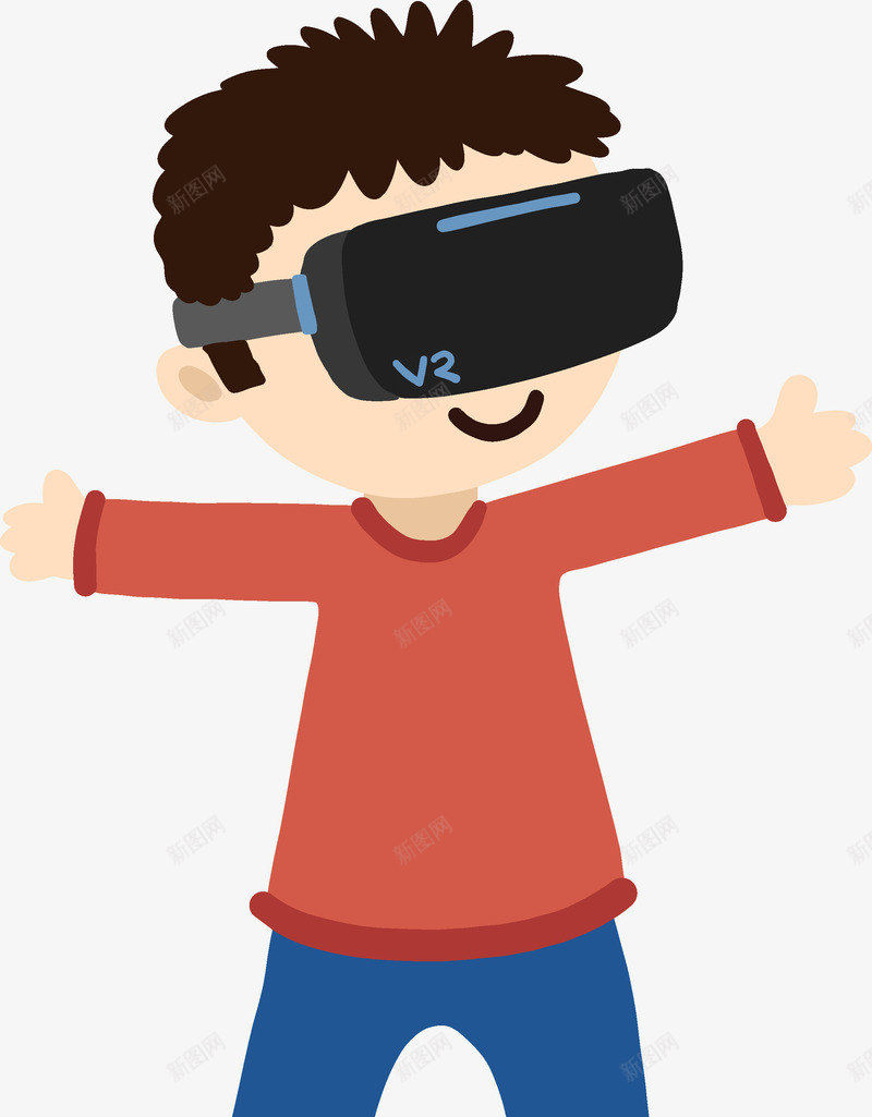 虚拟现实游戏中的人物矢量图ai免抠素材_新图网 https://ixintu.com VR 人物 卡通 影音 智能 智能穿戴 游戏 科技 虚拟现实 设计 矢量图
