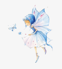 蓝色钻石蝴蝶蓝色翅膀的小精灵高清图片