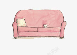 温馨沙发粉色沙发高清图片
