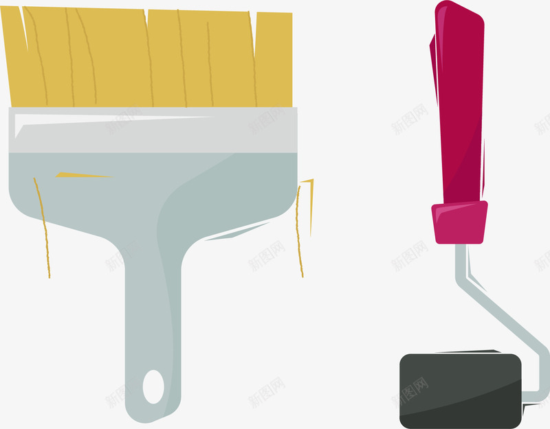 画画油漆刷子矢量图ai免抠素材_新图网 https://ixintu.com 油画 绘图元素 艺术 矢量图