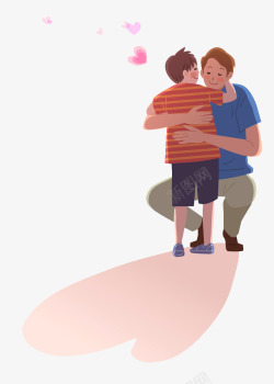 感恩父亲节免费下载手绘可爱插画父亲节亲子插图拥抱高清图片