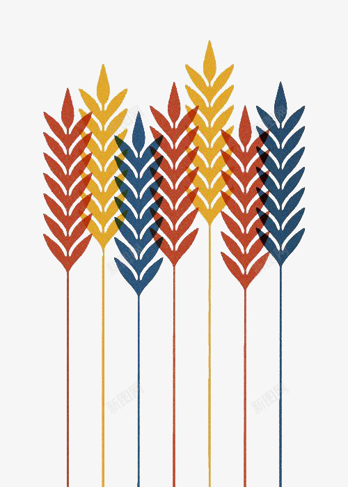 秋季丰收的小麦png免抠素材_新图网 https://ixintu.com 小麦 收割 红色 蓝色