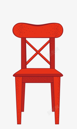 卡通扁平化椅子红色素材