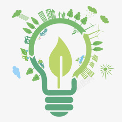 矢量绿色能源太阳能发电创意插画高清图片