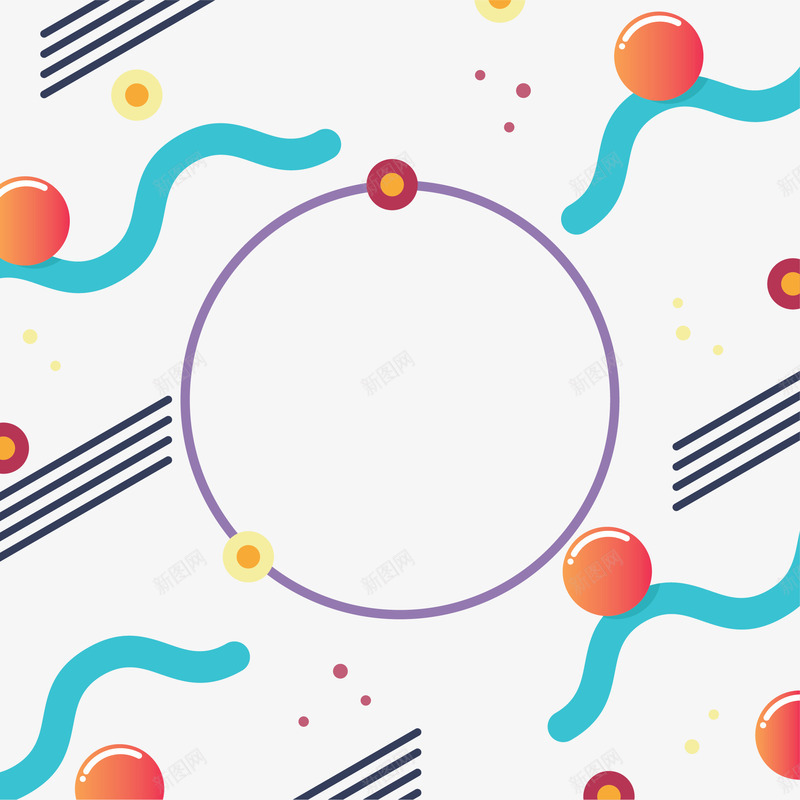 孟菲斯几何形状装饰边框矢量图eps免抠素材_新图网 https://ixintu.com 几何形状 几何线条 几何装饰 孟菲斯 孟菲斯风格 孟菲斯风格线条 矢量图