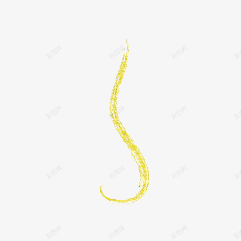 黄色粉笔的笔触线条png免抠素材_新图网 https://ixintu.com 创意 卡通手绘 弧线 弯曲 笔触 线条 黄色